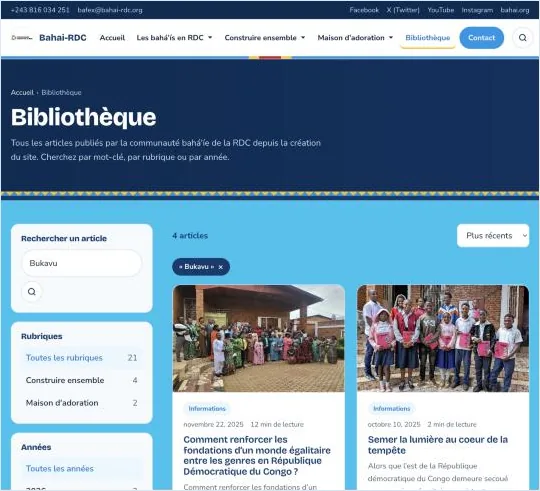 Résultats de recherche pour le mot Bukavu dans la Bibliothèque